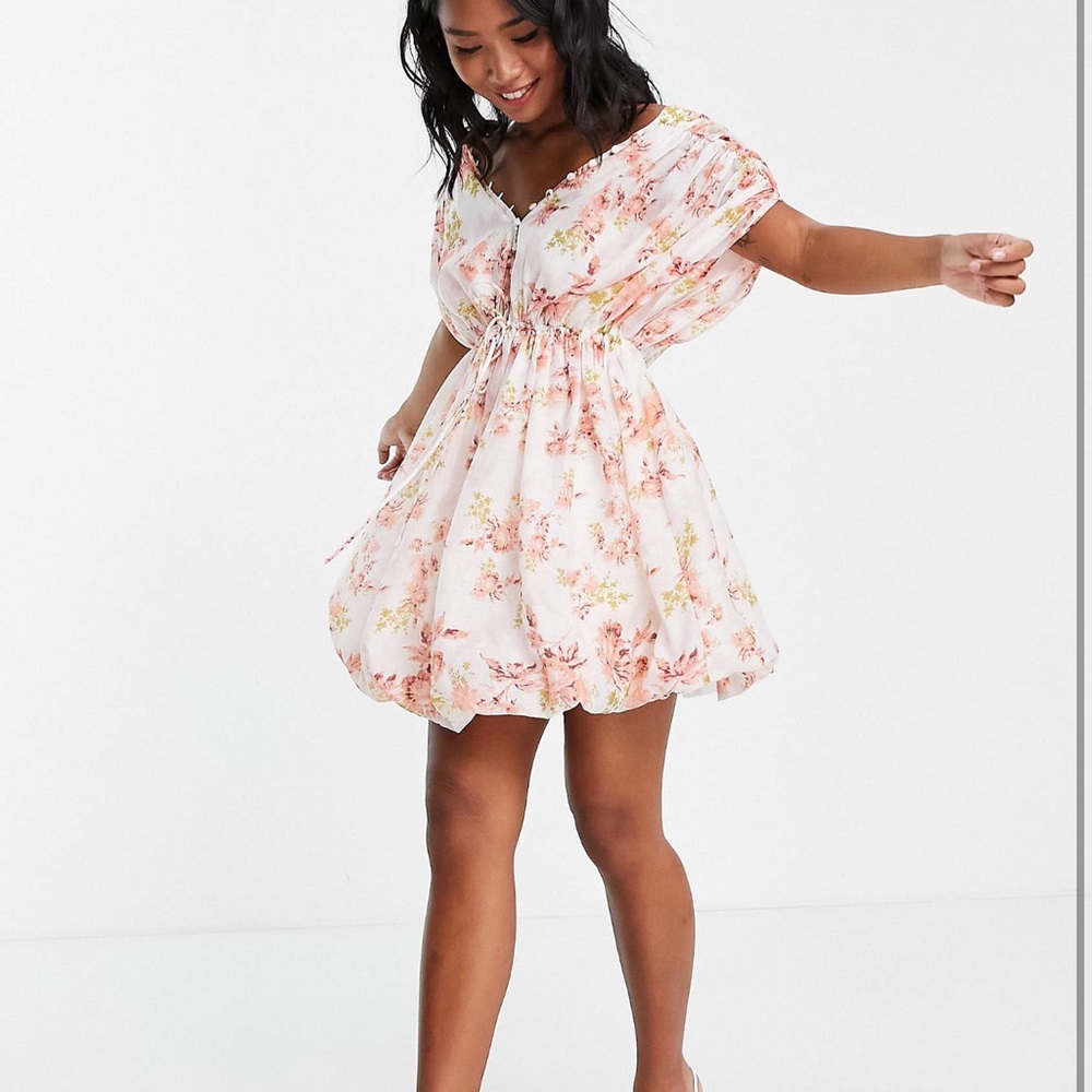 Asos Floral Balloon Dress NWT